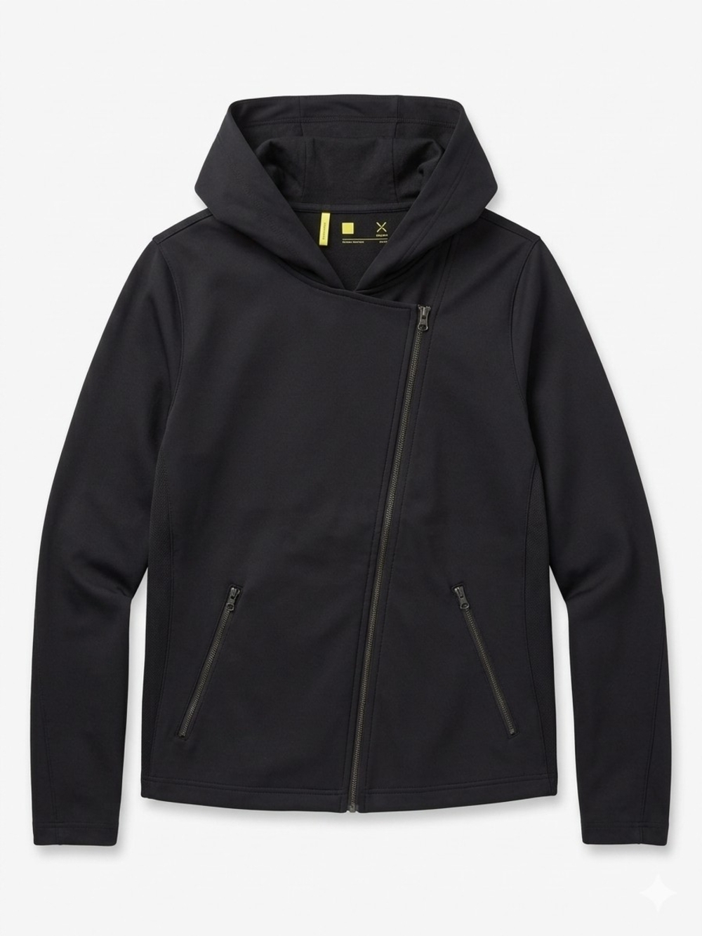 Xersion Black Asymmetrical Zip Hooded Windbreaker